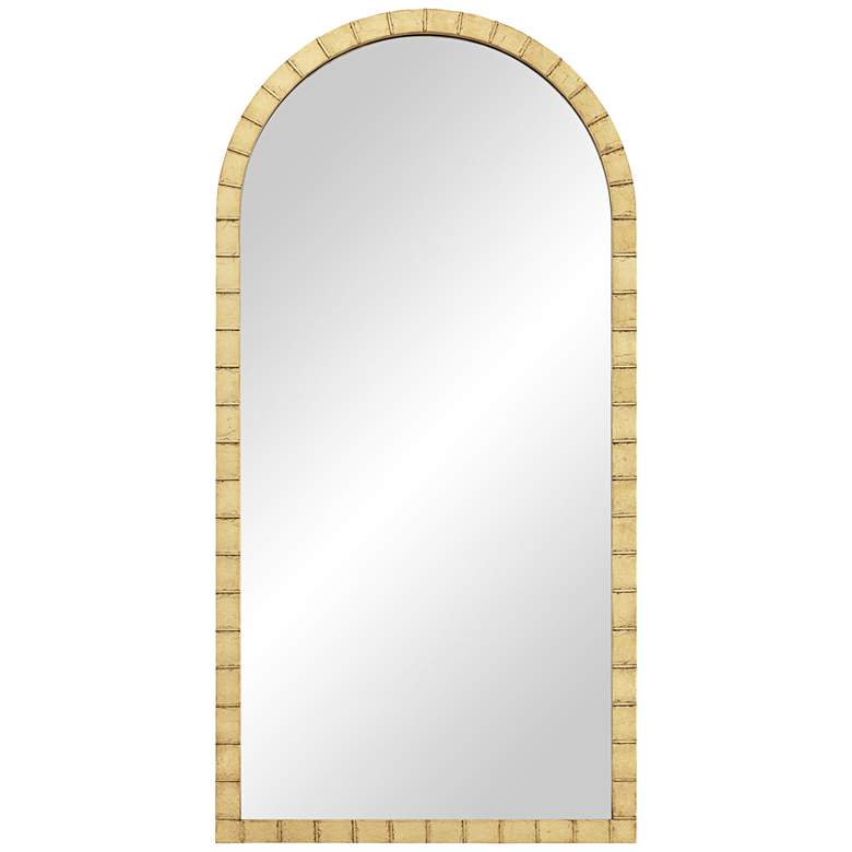 Image 2 Uttermost Portina Matte Gold 24" x 48" Arched Wall Mirror