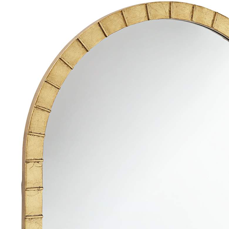 Image 3 Uttermost Portina Matte Gold 24" x 48" Arched Wall Mirror more views