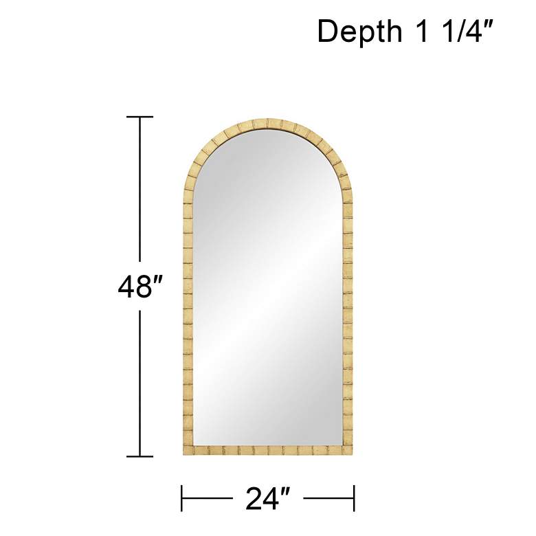 Image 7 Uttermost Portina Matte Gold 24" x 48" Arched Wall Mirror more views