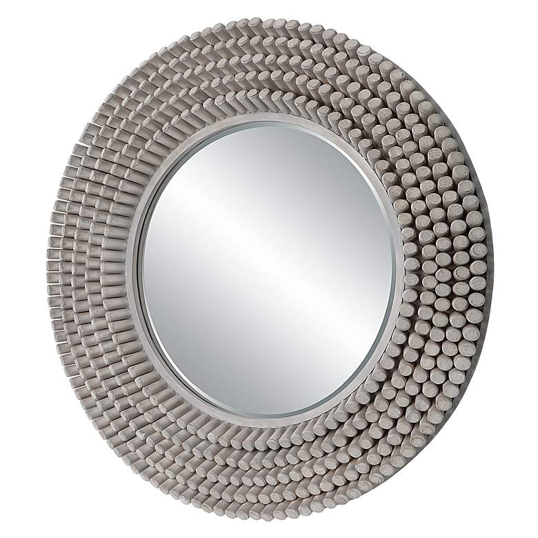 Image 4 Uttermost Portside Driftwood Gray 40" Round Wall Mirror more views