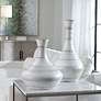 1_Uttermost Potter Striped Ivory Blue Ceramic Vases Set of 2