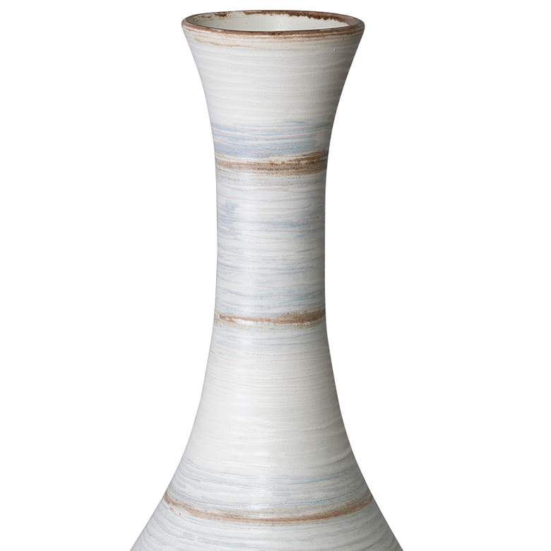 Image 2 Uttermost Potter Striped Ivory Blue Ceramic Vases Set of 2 more views