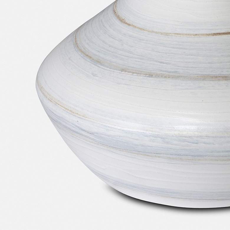 Image 4 Uttermost Potter Striped Ivory Blue Ceramic Vases Set of 2 more views
