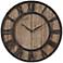 Uttermost Powell 30" Round Wooden Wall Clock