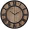 Uttermost Powell 30" Round Wooden Wall Clock