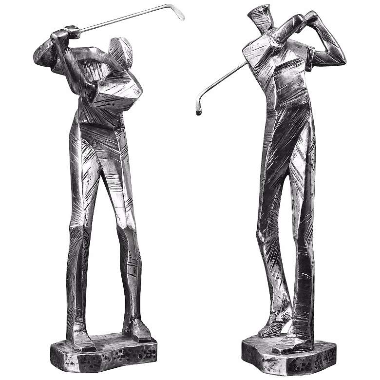Image 1 Uttermost Practice Shot Golfer Set of 2 Sports Sculptures