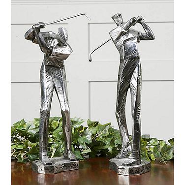 Uttermost Practice Shot Golfer Set of 2 Sports Sculptures