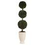 2_Uttermost Preserved Boxwood 33 1/2" High Triple Topiary