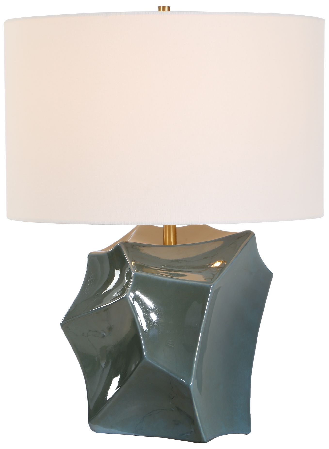 Image 2 Uttermost Prisma 24" Teal Ceramic Table Lamp