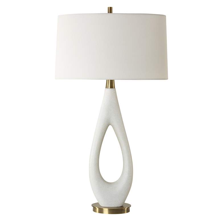 Image 4 Uttermost Promenade 33 1/4" High White Rice Stone Table Lamp more views