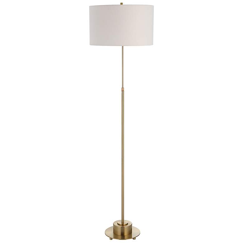 Image 7 Uttermost Prominence Adjustable Height Antique Brass Floor Lamp more views