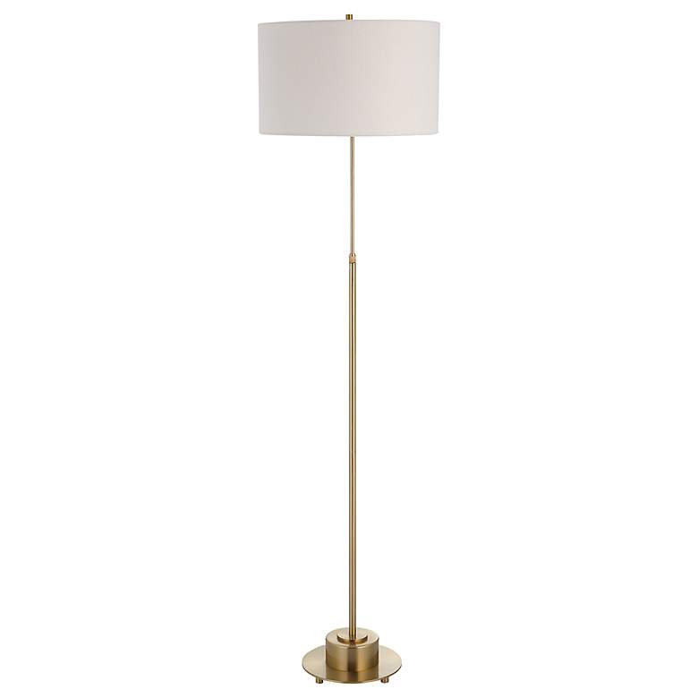 Image 4 Uttermost Prominence Adjustable Height Brass Finish Modern Floor Lamp more views