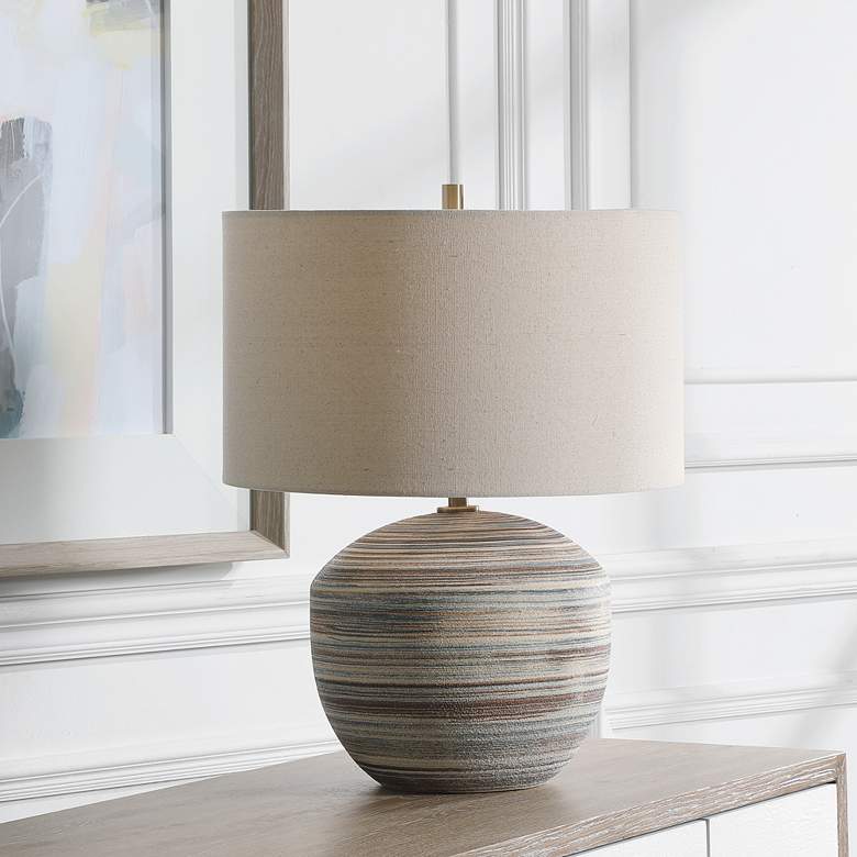 Image 7 Uttermost Prospect 22" Blue Brown and White Accent Table Lamp more views
