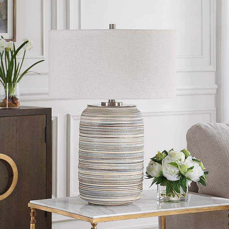 Image 3 Uttermost Prospect 27" High Striped Ceramic Table Lamp more views