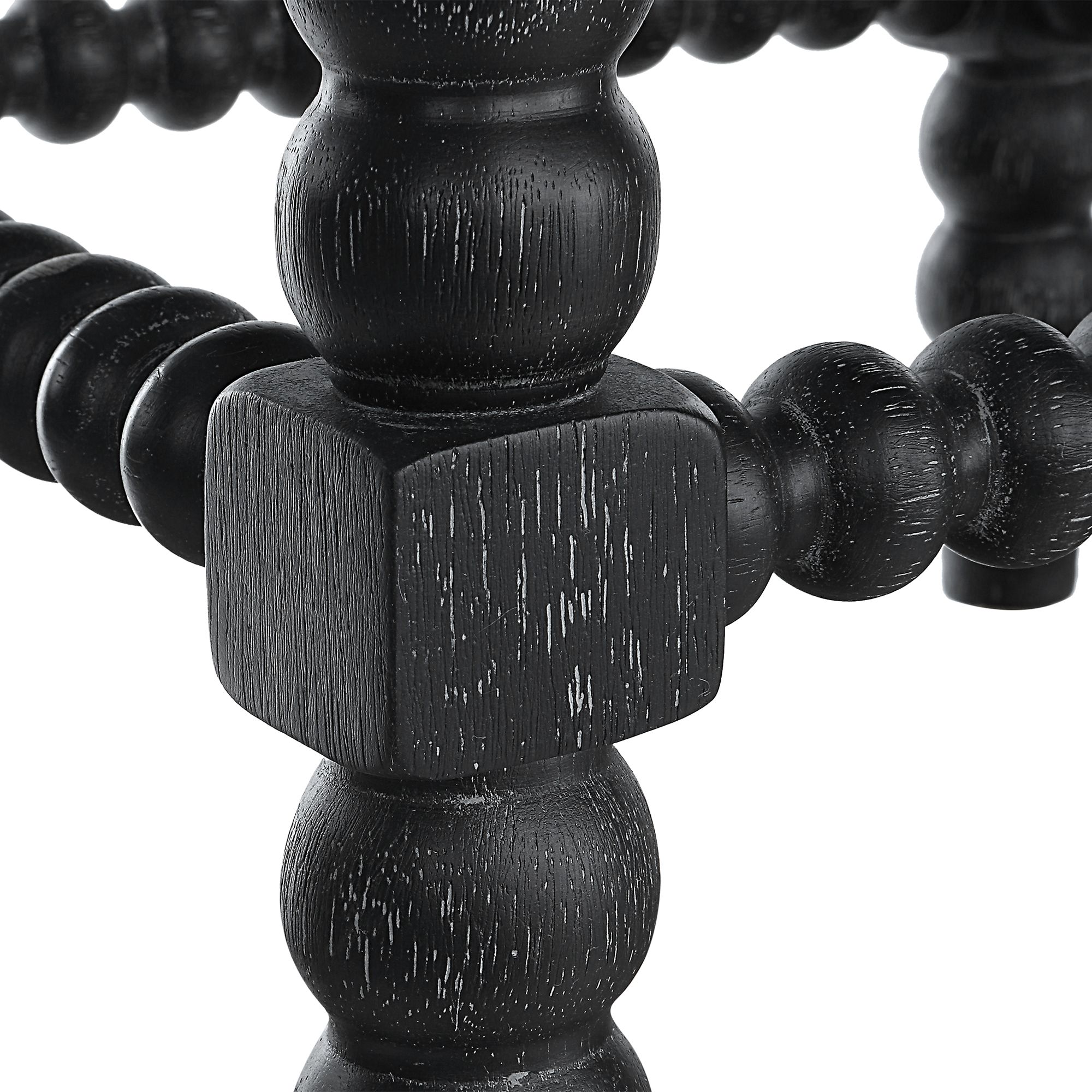 Image 5 Uttermost Pryce 25.5-in H Black Wood Counter Stool with White Fabric Seat more views