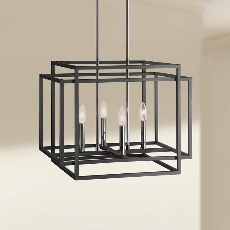 Image 1 Uttermost Quadrangle Black 4-Light Pendant Light