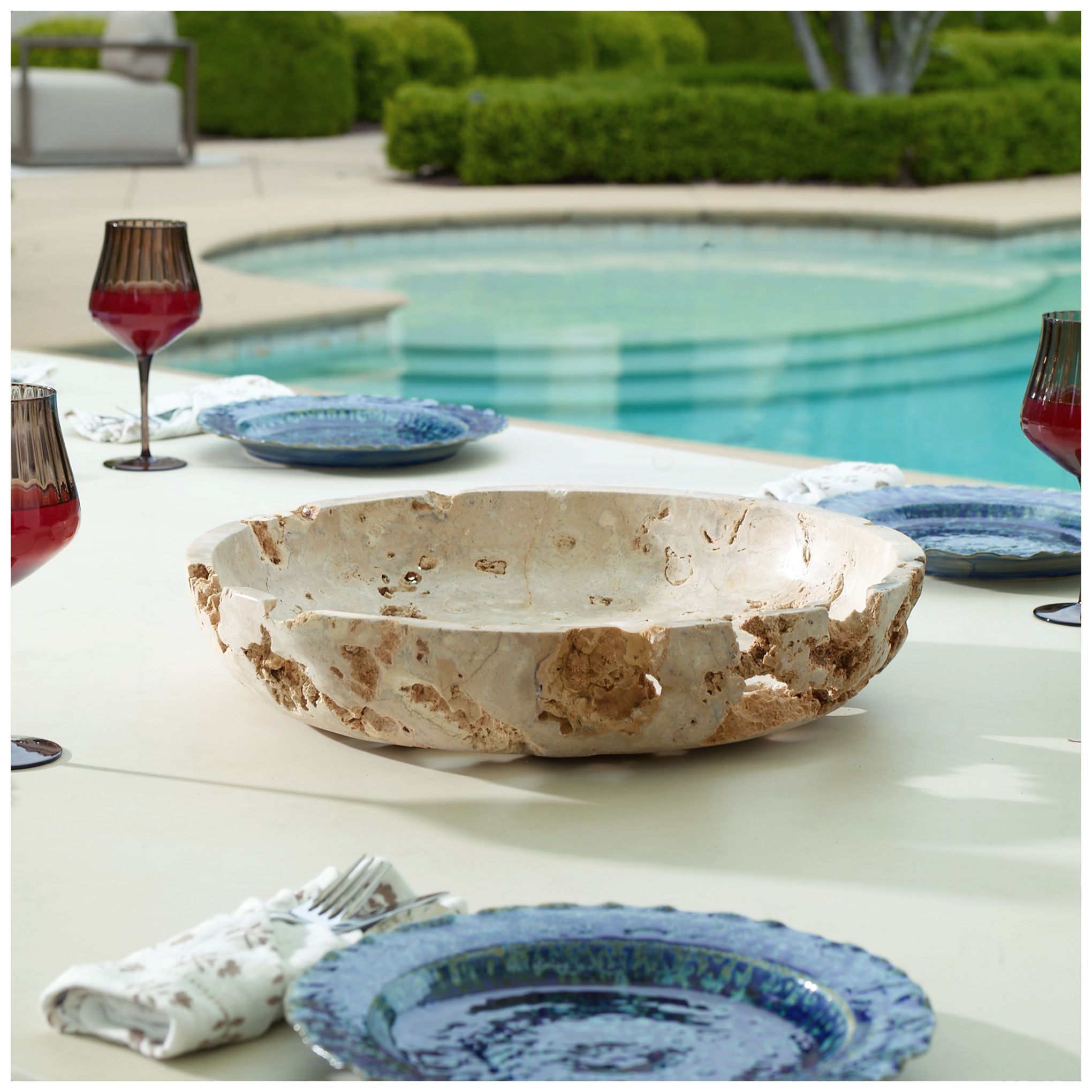 Image 4 Uttermost Quarried Stone 18" Wide Indoor-Outdoor Bowl more views