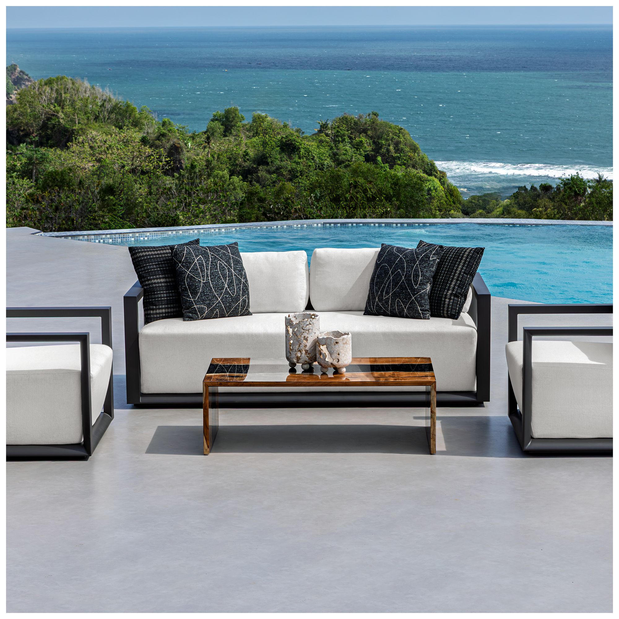 Uttermost Quarried Stone Indoor-Outdoor 2-Piece Candleholders
