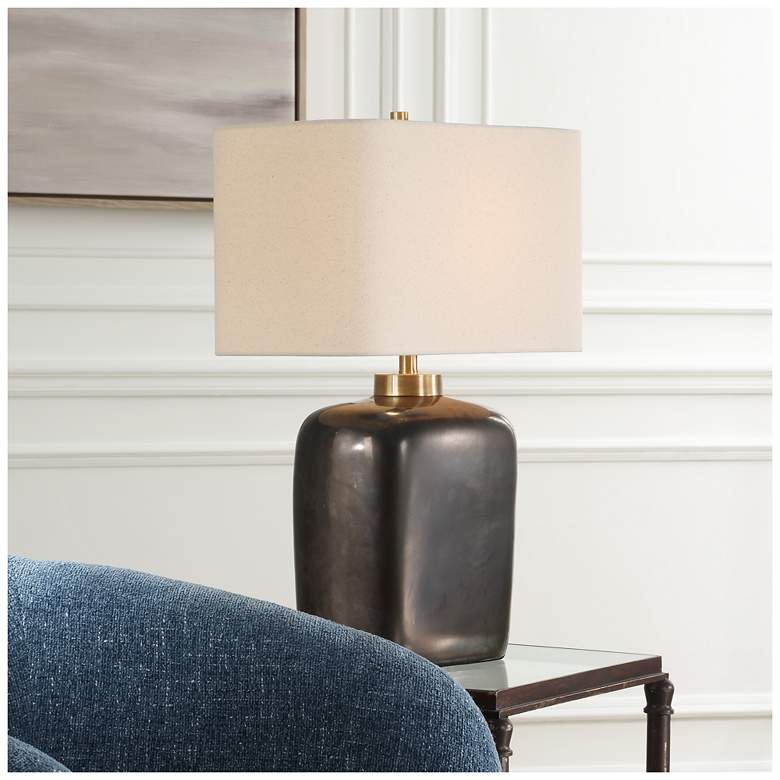 Image 1 Uttermost Quentin 25" Dk Bronze Ceramic Table Lamp