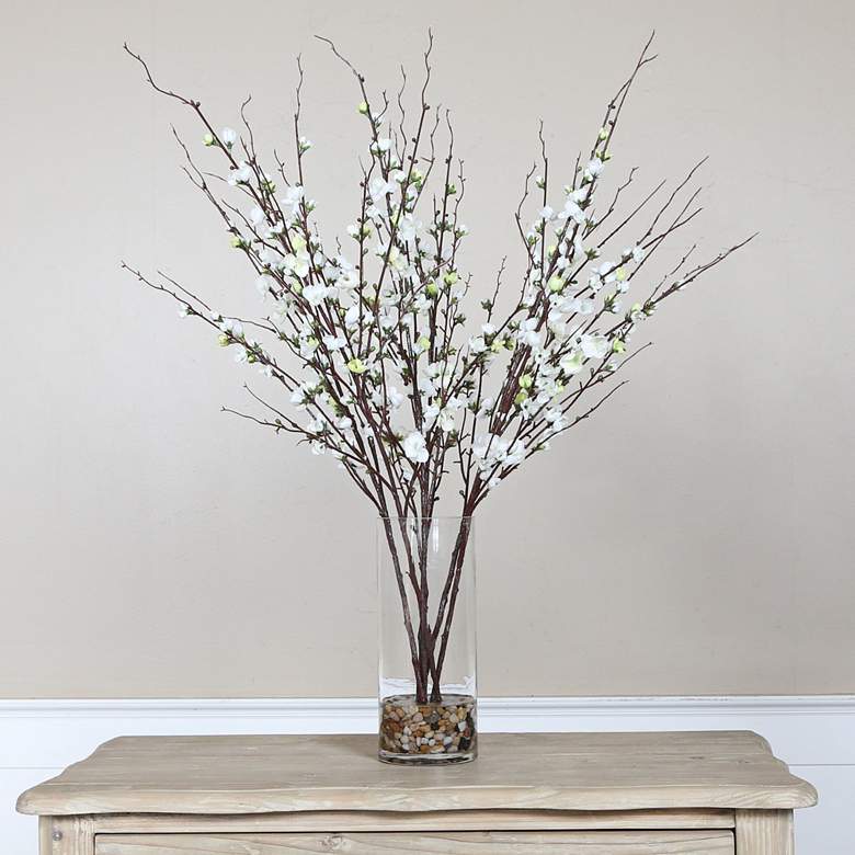 Image 1 Uttermost Quince Blossoms Silk 36" High Faux Flower in Vase