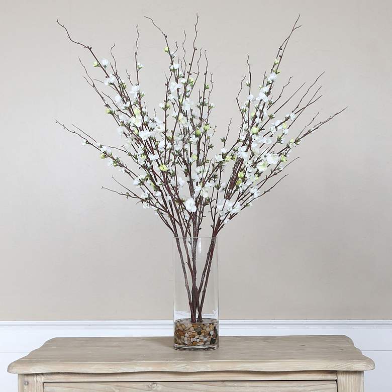 Image 1 Uttermost Quince Blossoms Silk 36" High Faux Flower in Vase