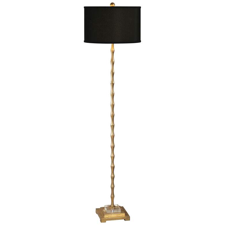 Image 1 Uttermost Quindici 64 1/2 inch Antique Gold Leaf Bamboo Floor Lamp