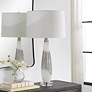 4_Uttermost Quinn 28 3/4" High White and Mottled Gray Glass Table Lamp more views