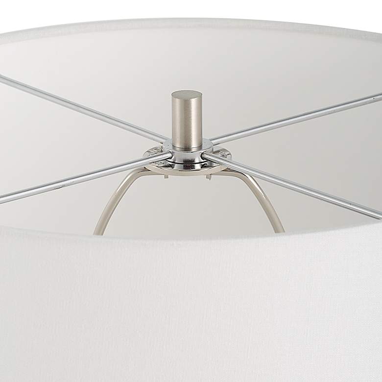 Image 3 Uttermost Quinn White and Mottled Gray Glass Table Lamp more views