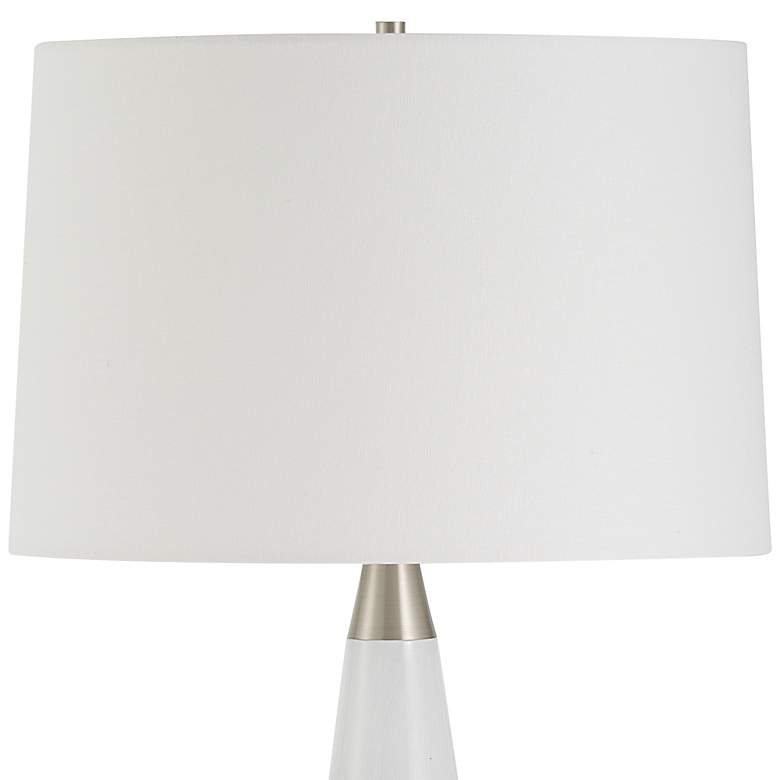 Image 6 Uttermost Quinn White and Mottled Gray Glass Table Lamp more views