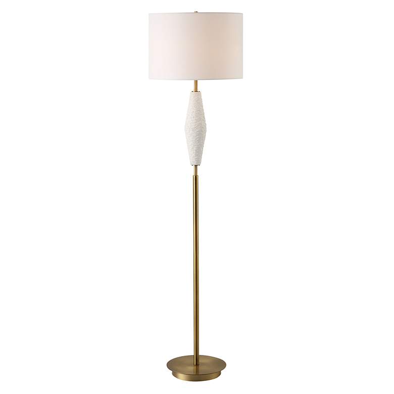 Image 2 Uttermost Quite the Buzz Antique Brass and Ceramic Floor Lamp