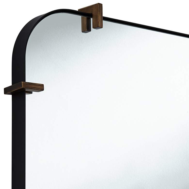Image 3 Uttermost Radius 24 x 38 Black Rounded Edge Wall Mirror more views