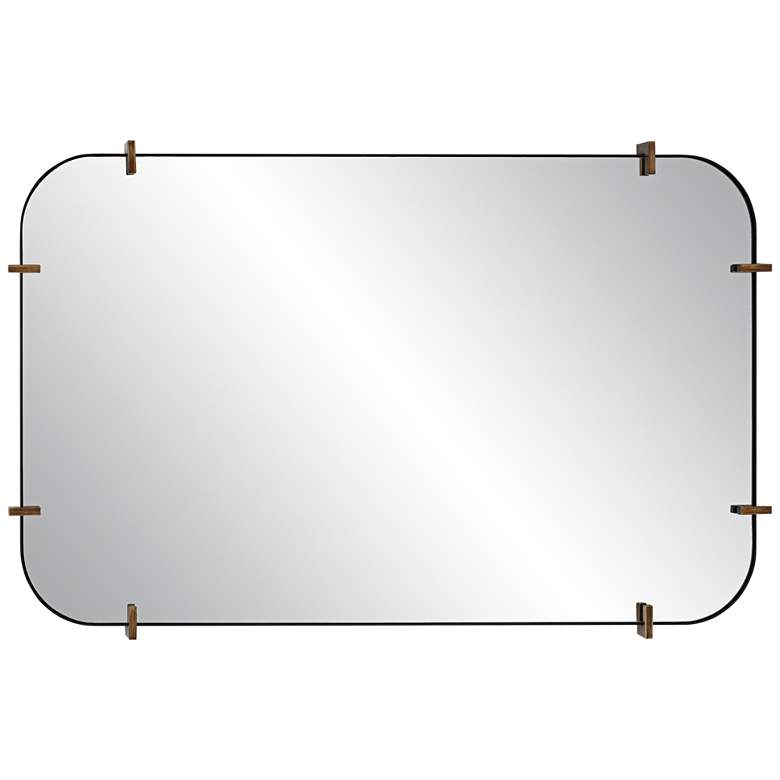 Image 5 Uttermost Radius 24 x 38 Black Rounded Edge Wall Mirror more views