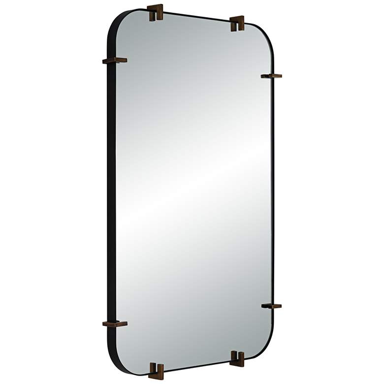 Image 6 Uttermost Radius 24 x 38 Black Rounded Edge Wall Mirror more views