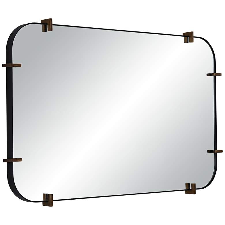Image 7 Uttermost Radius 24 x 38 Black Rounded Edge Wall Mirror more views