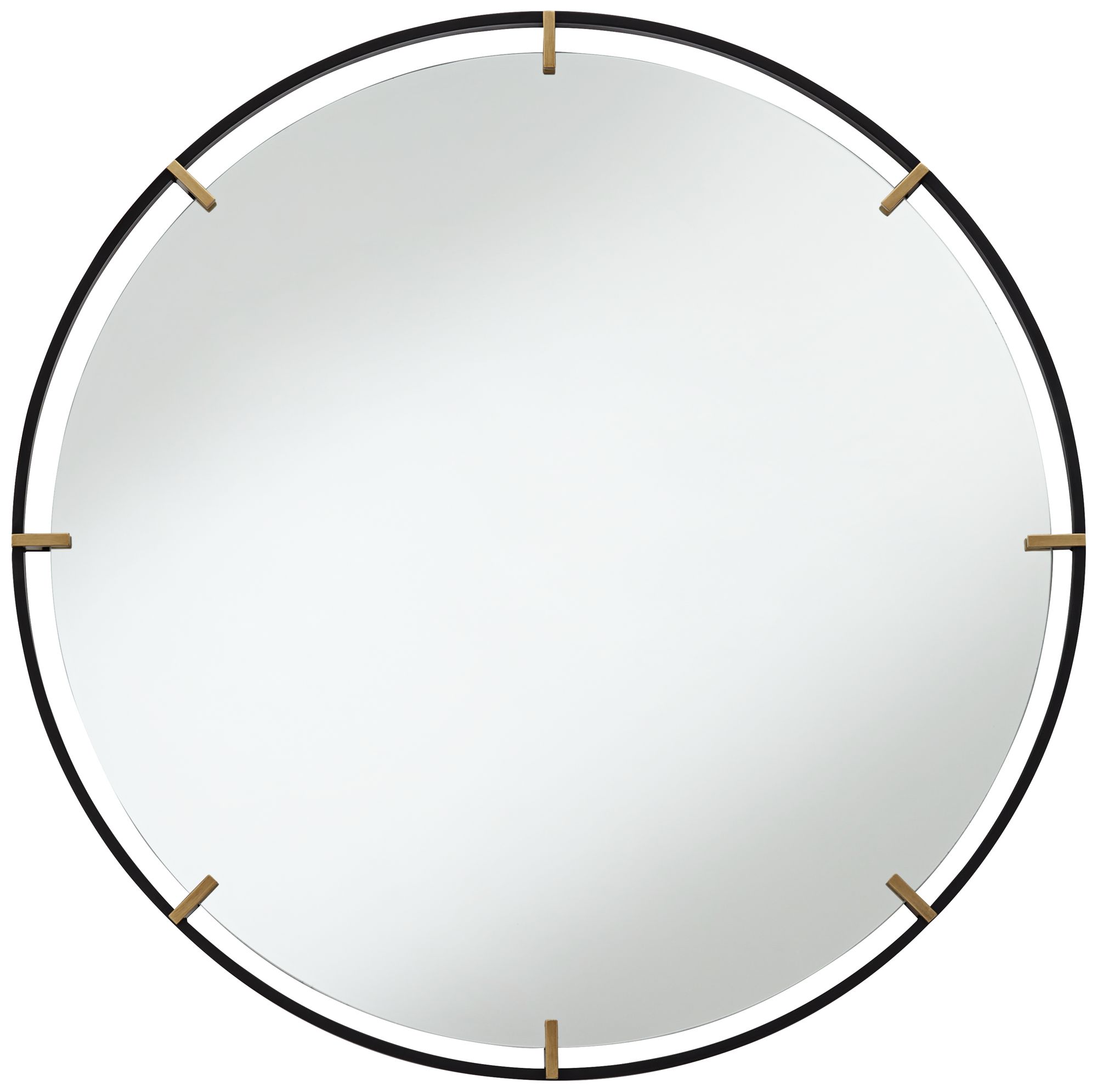 Image 2 Uttermost Radius 34 x 34 Black and Gold Round Wall Mirror