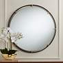 1_Uttermost Radius 34 x 34 Black and Gold Round Wall Mirror