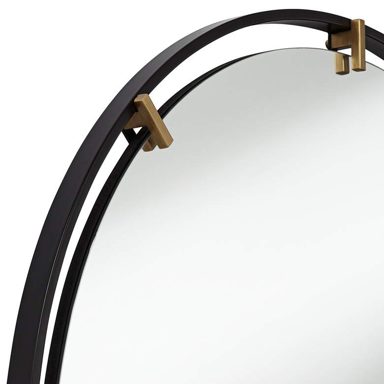 Image 3 Uttermost Radius 34 x 34 Black and Gold Round Wall Mirror more views
