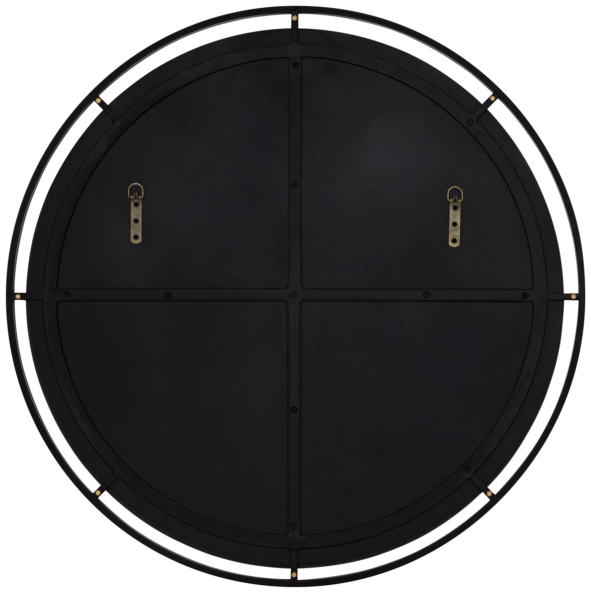 Image 6 Uttermost Radius 34 x 34 Black and Gold Round Wall Mirror more views