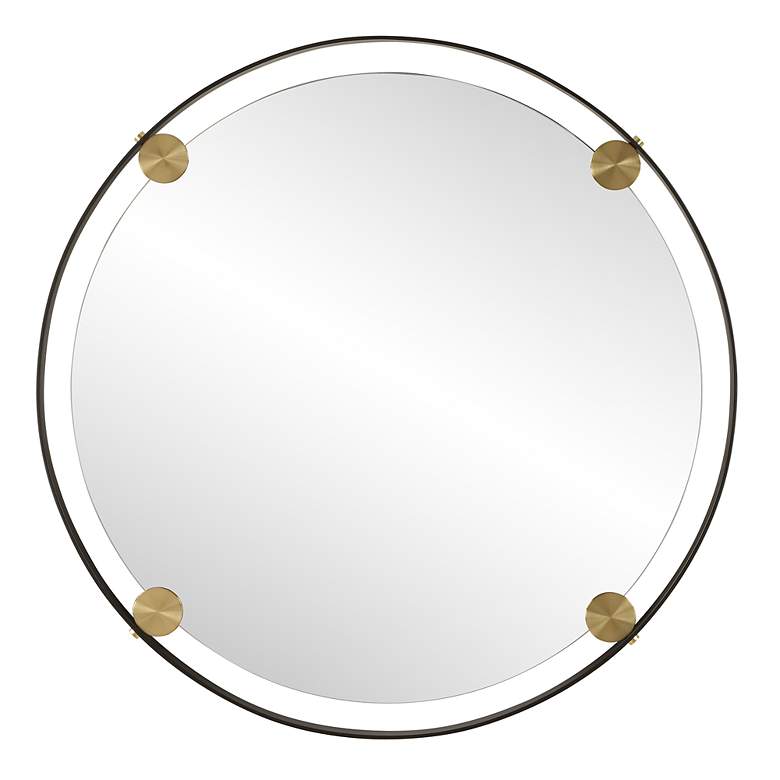 Image 2 Uttermost Radius Bronze 42" Round Wall Mirror