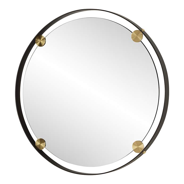 Image 4 Uttermost Radius Bronze 42" Round Wall Mirror more views