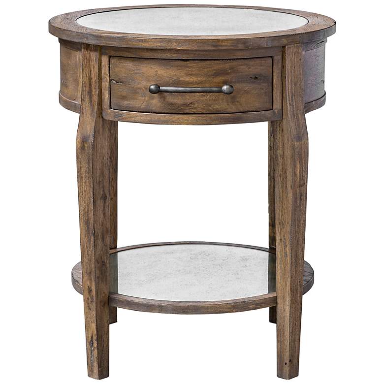 Image 2 Uttermost Raelynn 28.5 inch High Mirror Top Wood Side Table