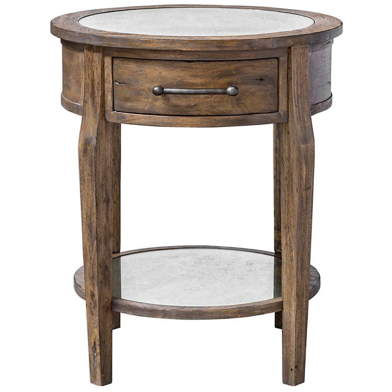 Image 2 Uttermost Raelynn 28.5 inch High Mirror Top Wood Side Table