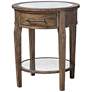 Uttermost Raelynn 28.5" High Mirror Top Wood Side Table
