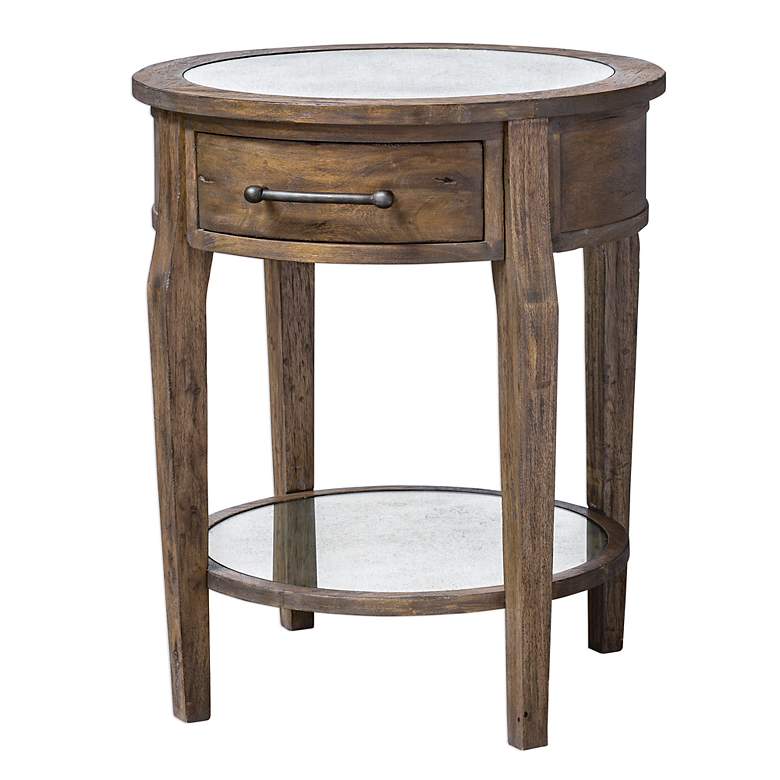 Image 4 Uttermost Raelynn 28.5 inch High Mirror Top Wood Side Table more views