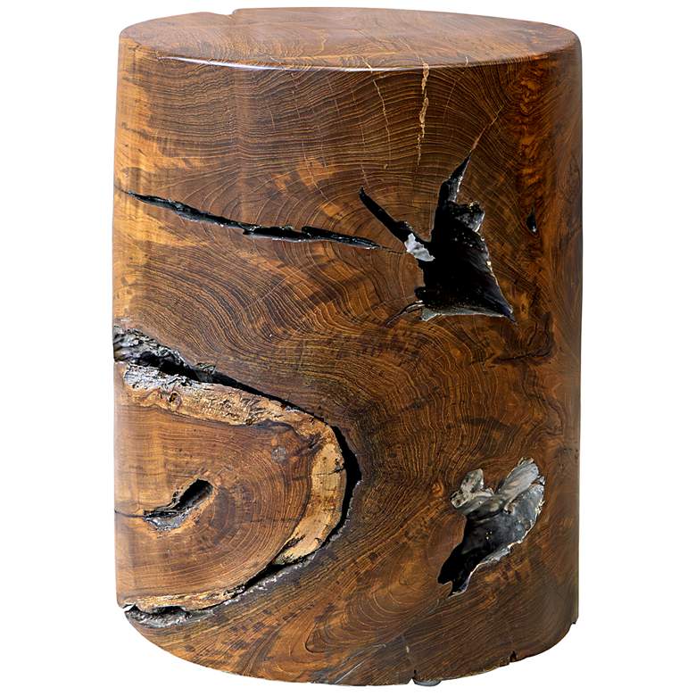 Image 2 Uttermost Rafe 18" H x 13 1/2" W Teak Wood Accent Stool