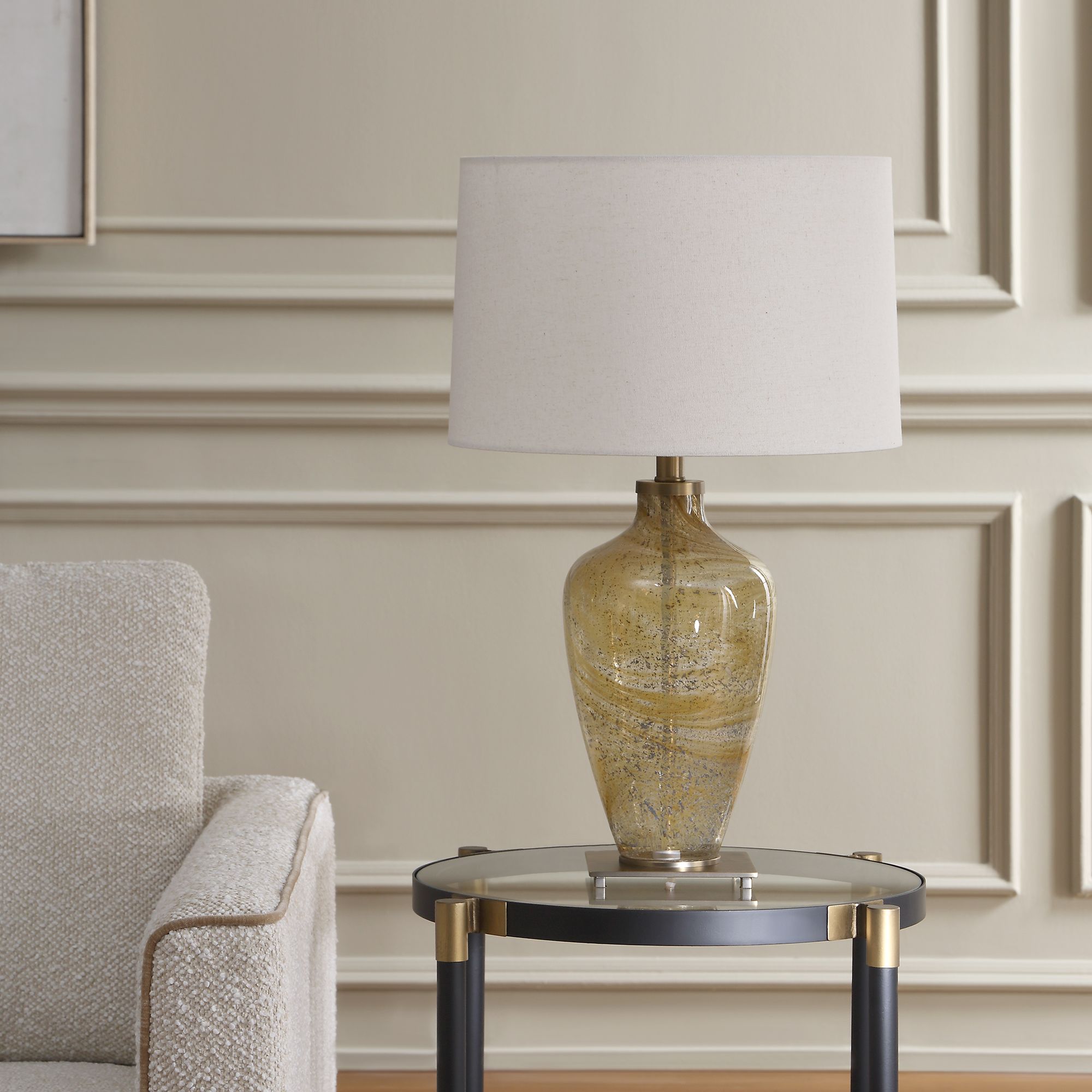 Image 3 Uttermost Rainer 25 1/2" Amber Glass Table Lamp more views