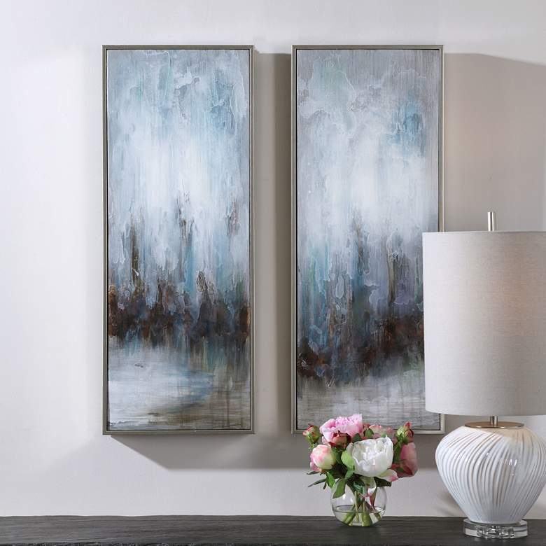 Image 1 Uttermost Rainy Days 32 3/4"H 2-Piece Canvas Wall Art Set