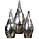 Uttermost Rajata Silver Finish Modern Vases - Set of 3