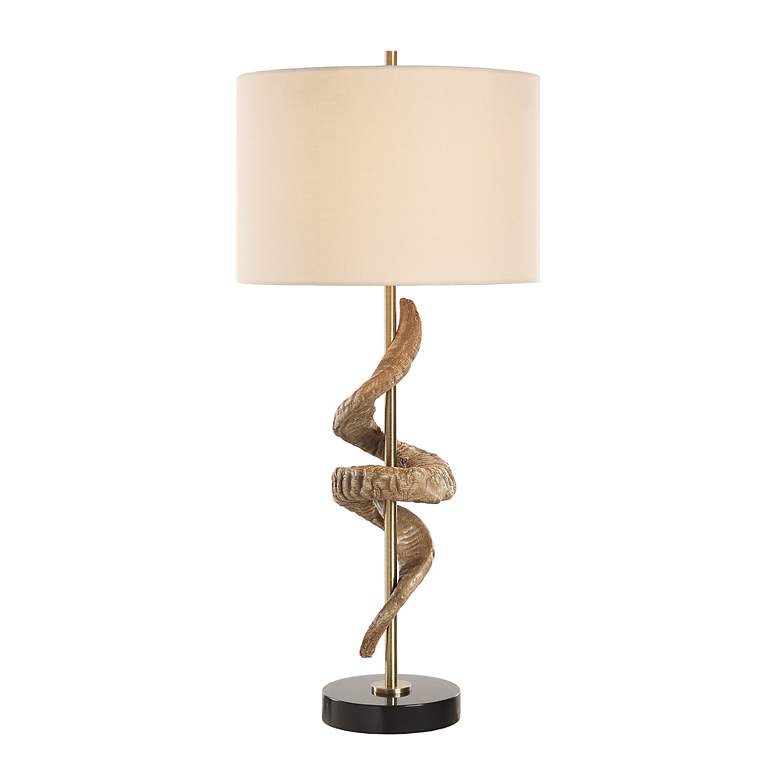 Image 2 Uttermost Rams Horn 33 1/2" High Antique Brass Table Lamp