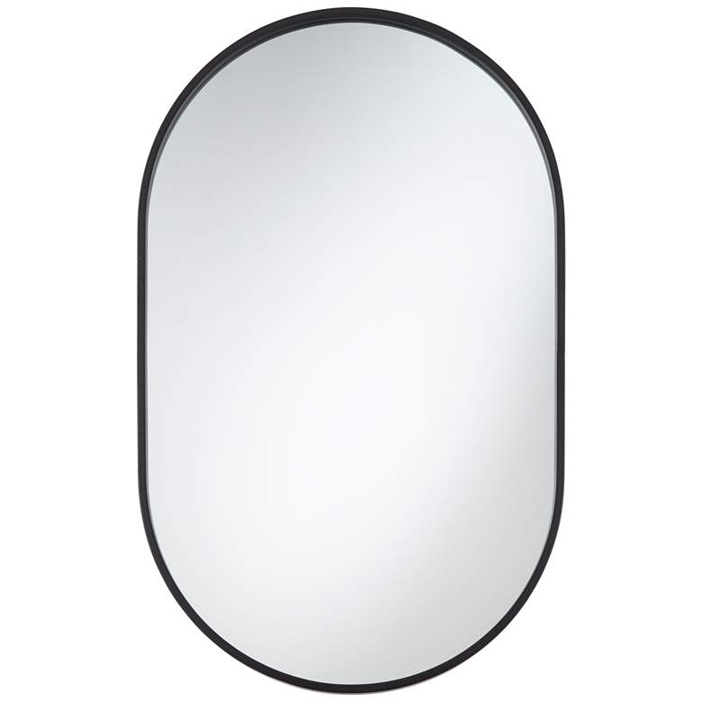 Image 3 Uttermost Rapido Matte Black 24"x38" Racetrack Oval Wall Mirror